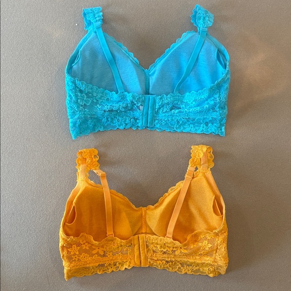Lot 2 No Boundaries Lace Bralette Bra Bundle Womens XL Extra Large Blue Orange - Picture 4 of 14